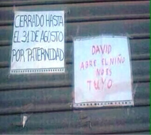 Cerrado hasta el 31 de Agosto por paternidad.David, abre, el niño no es tuyo.