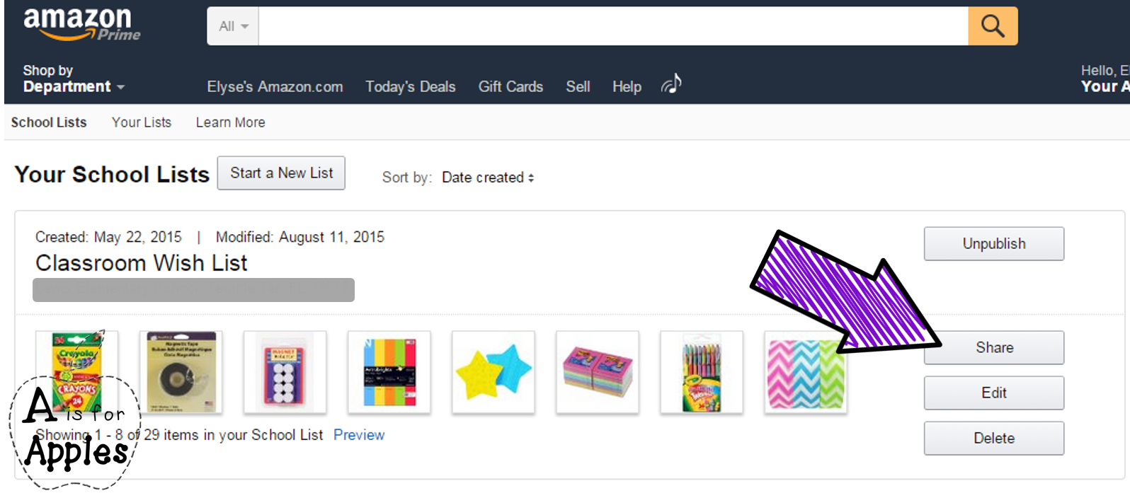 The Primary Pack Amazon School Supply Lists