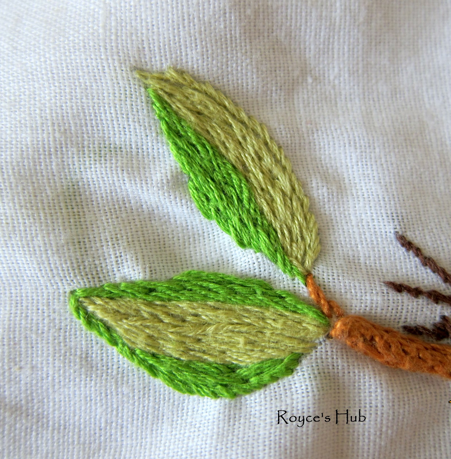 Royces hub basic embroidery stitches  stem stitch