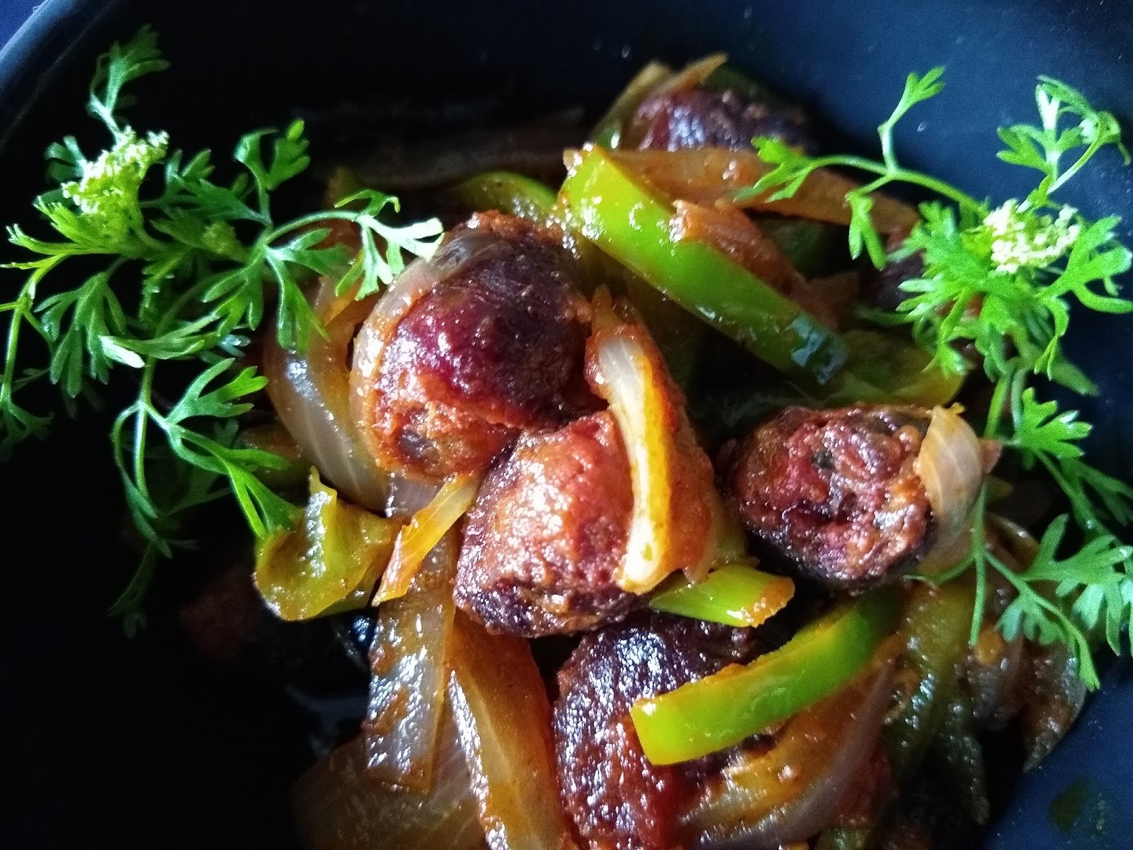 Goan Pork Sausage Chilly Fry