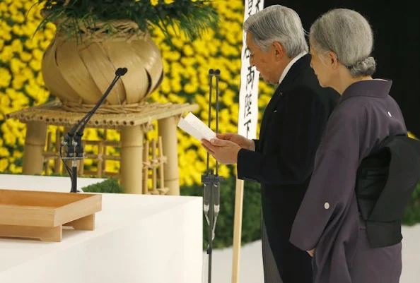 Emperor Akihito and Empress Michiko during the annual memorial service for war victims in Tokyo 