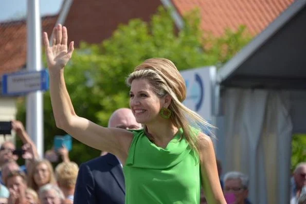 Queen Maxima of The Netherlands attends the official opening of the new nursing center 's Hamrik in Nieuwolda,