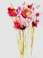 poppies pink watercolor painting ugallery watercolour paintings contemporary karin johannesson roses portfolio scroll zoom