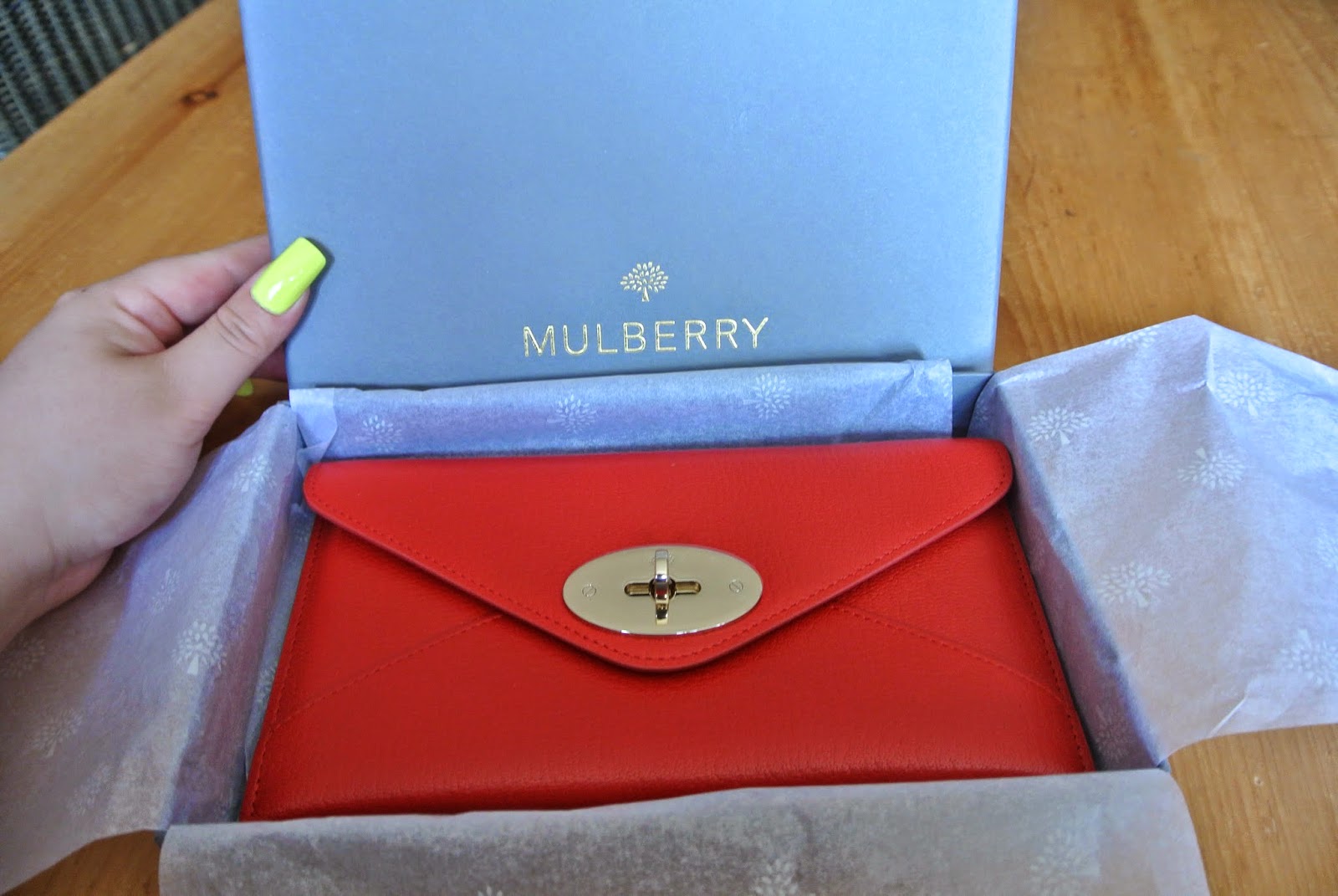 Zee & B: Mulberry Envelope Purse in Red