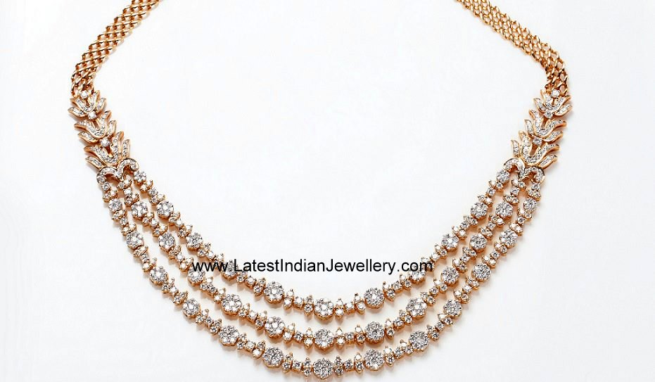 Glittering 3 Step Diamond Necklace