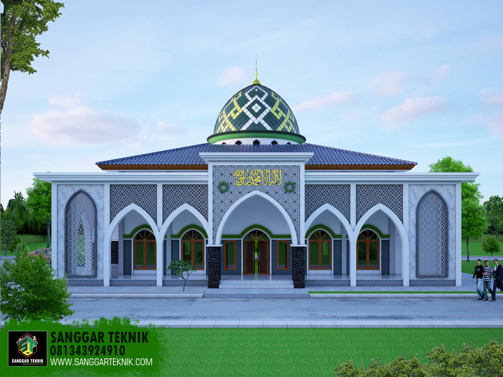 DESAIN MASJID MINIMALIS 17 X 17 1 LANTAI SANGGAR TEKNIK