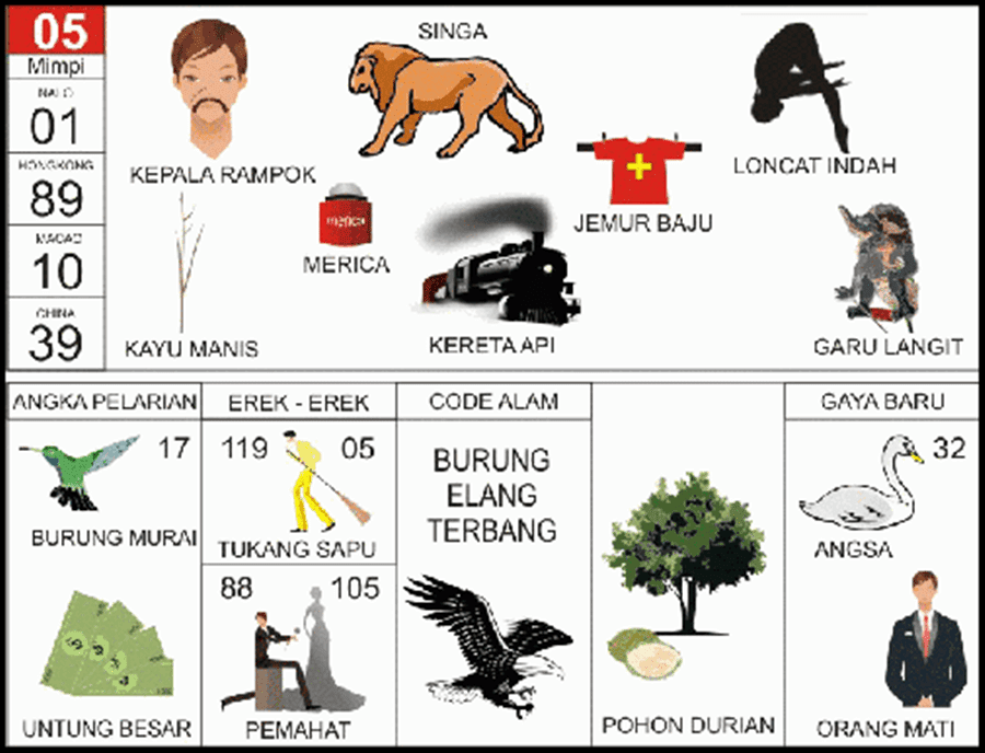 Buku Mimpi 2D Bergambar Angka Main Plus Erek Erek dan Kode Alam