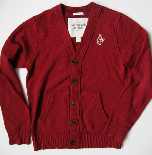 ABERCROMBIE FITCH WOOL CARDIGAN SWEATER MENS SIZE LARGE