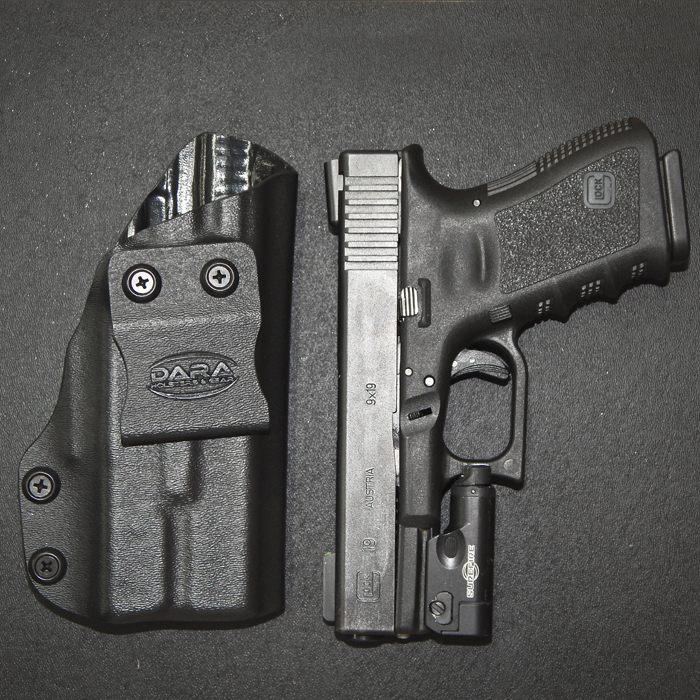 Custom glock 19 holster with light