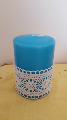 Lace edged candles Lace edged candles