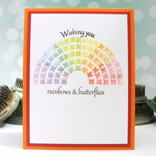 Rainbows & Butterflies by Jennifer Ingle #JustJingle #casualfridaysstamps #cards