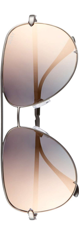 Quay x Desi Perkins High Key Mirrored Aviator Sunglasses, 56mm
