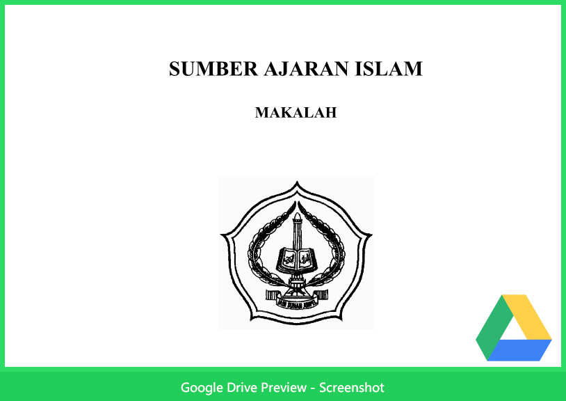 Contoh Makalah Agama Tentang Sumber Ajaran Islam Contoh Makalah Agama Tentang Sumber Ajaran Islam