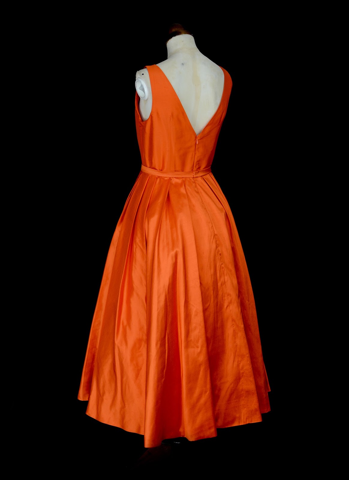 Alexandra King Vintage Inspired Clothing. Hayley's Orange Silk Dress