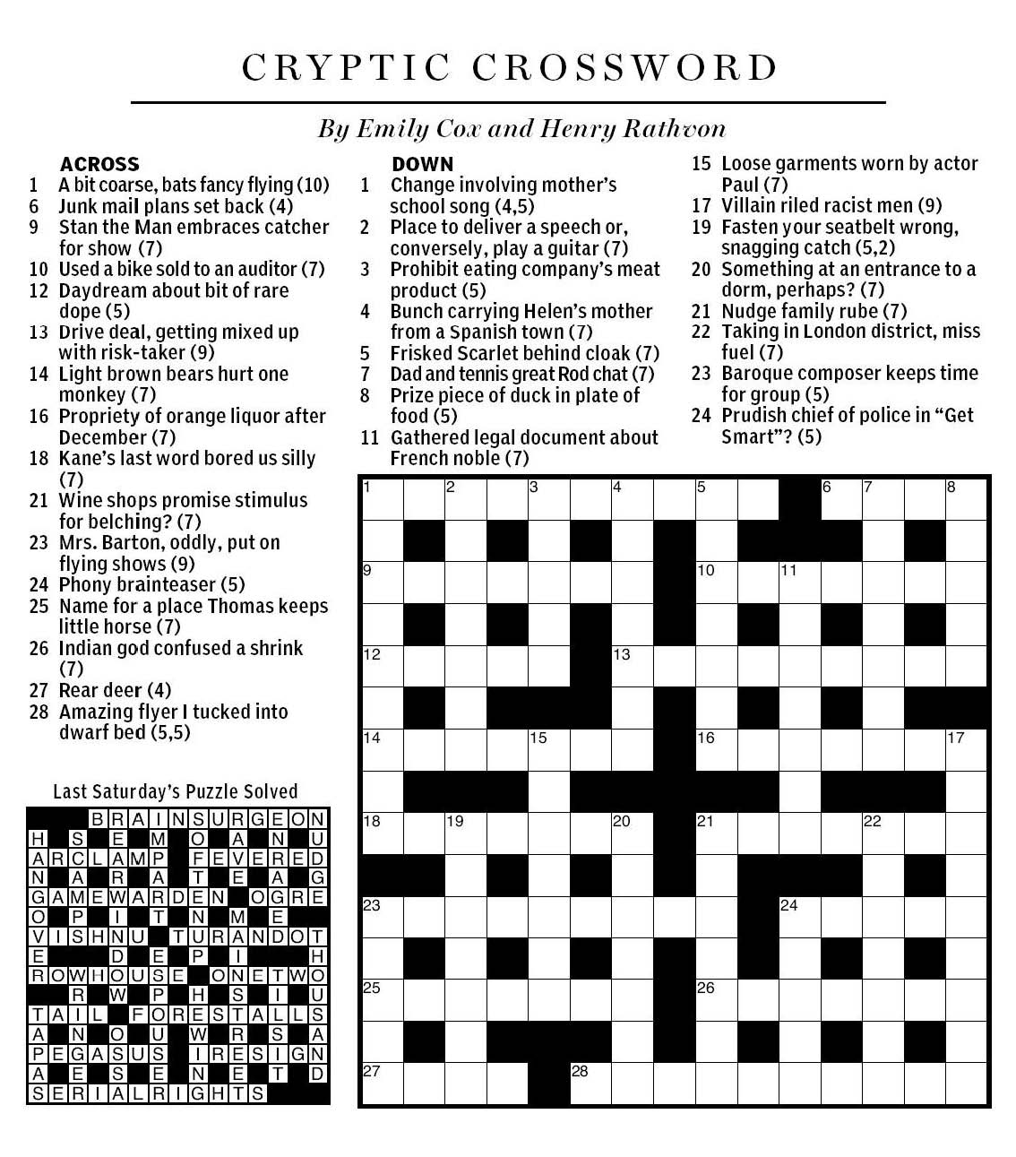 National Post Cryptic Crossword Forum: Saturday, July 6, 2013 — Air Show