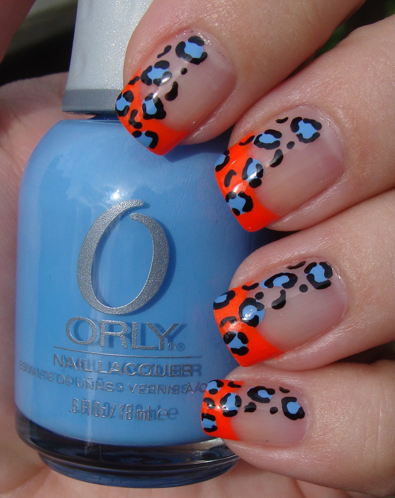 Blue and orange manicure!