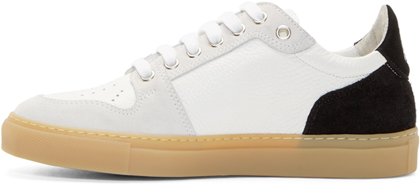 The Strong Silent Type: AMI White Leather Contrast Sneakers | SHOEOGRAPHY