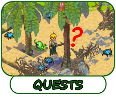 A banner for quest games for Android tablets and smartphones, for iPads and iPhones, for Windows and Mac computers