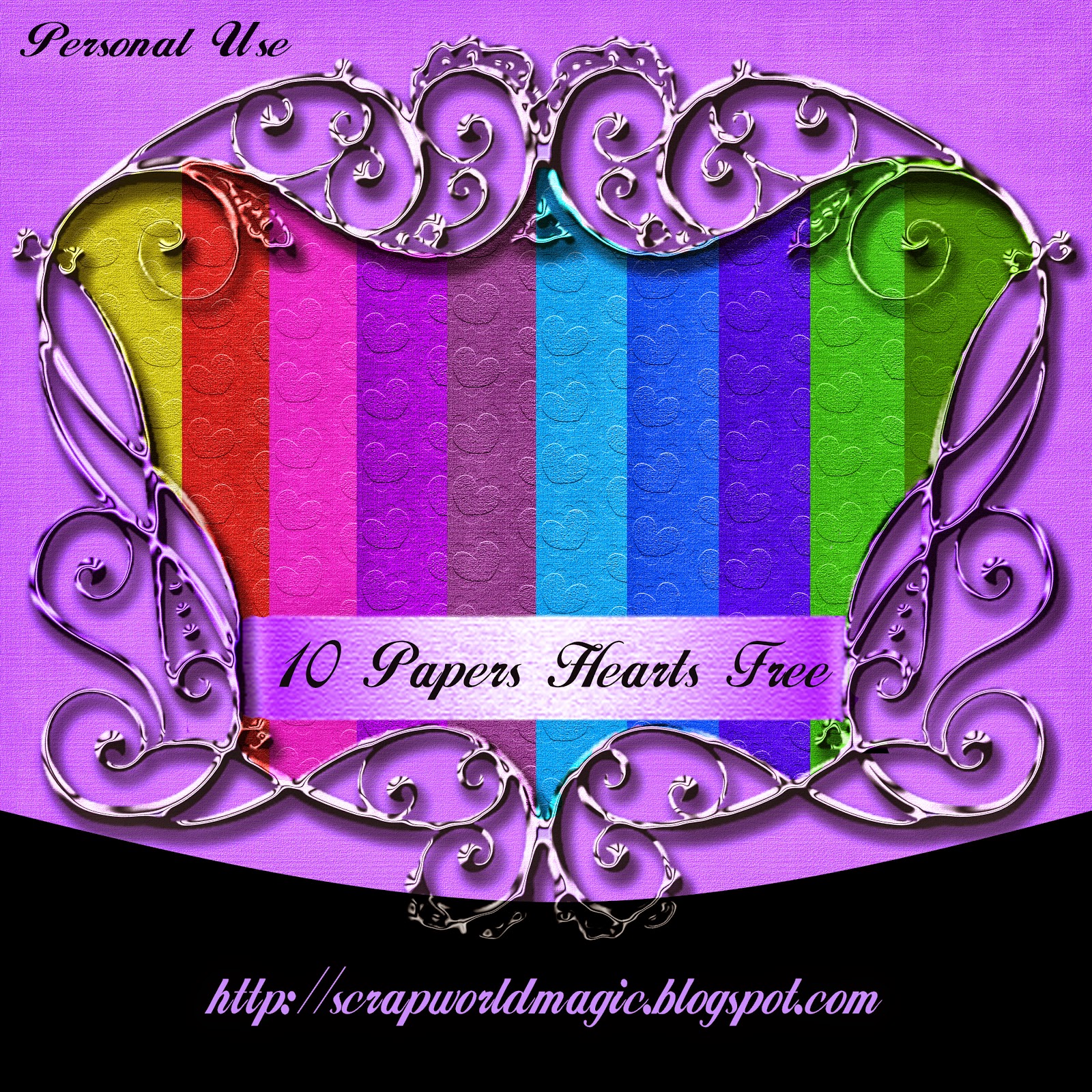 Gitka Scrap Design 10 Papers Hearts Free