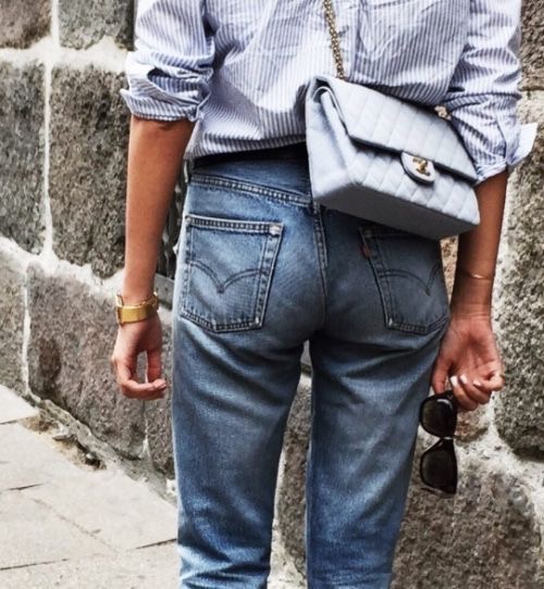 Cool Chic Style Fashion :  Pale blue Chanel Bag - 2.55 From the Back via Rdujour