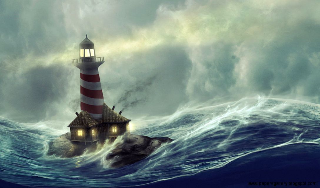 Lighthouse Storm Drawing Wallpapers Gallery