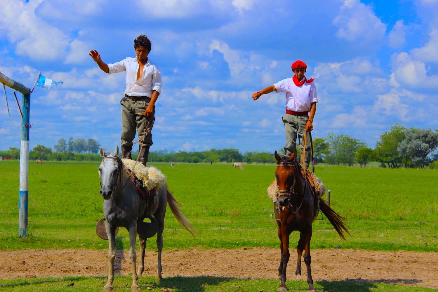 two gauchos on horses