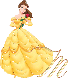 Abecedario de Bella con Vestido Tintineante. Belle with Sparkling Dress Alphabet.