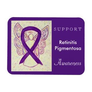 Support Retinitis Pigmentosa Awareness Purple Ribbon Angel Art Magnet
