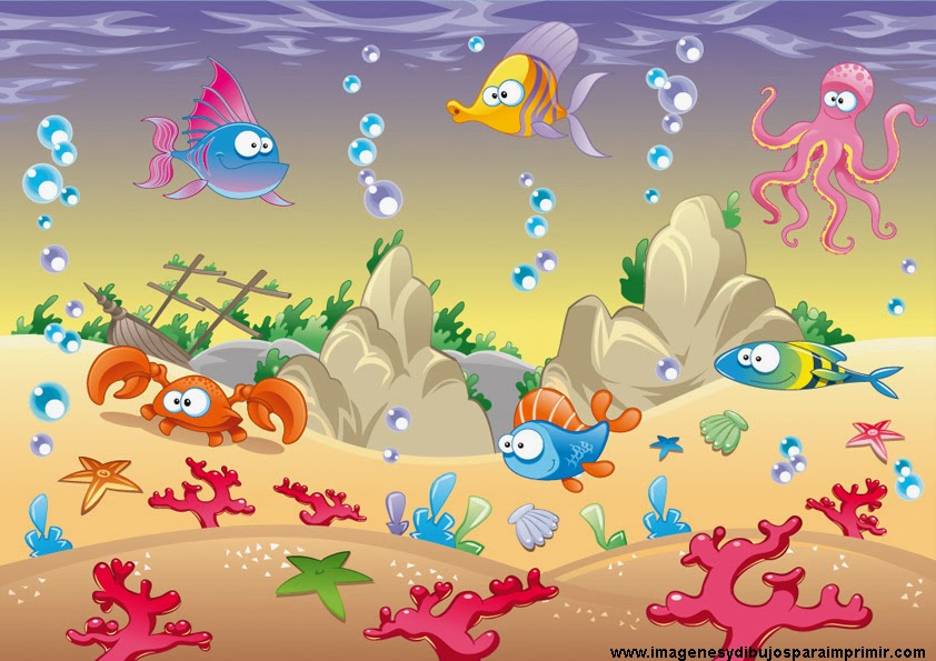 Fondo De Mar Con Animales Para Imprimir Imagenes Y Dibujos