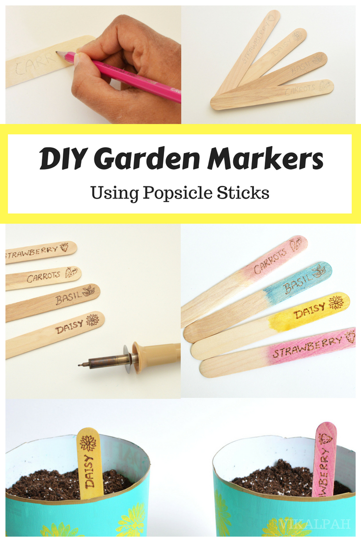 Vikalpah DIY garden markers using popsicle sticks