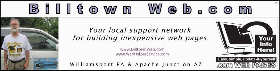 Billtown Web, Web Pages Using Blogger