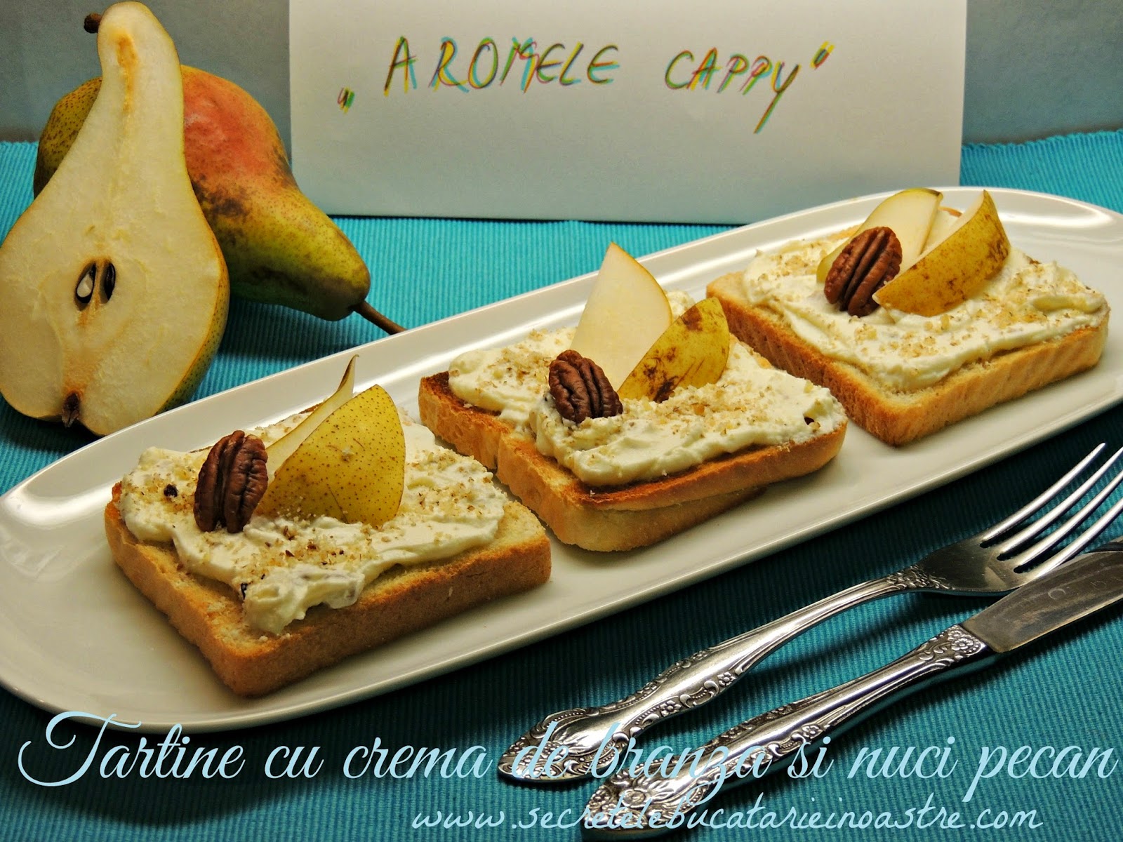 TARTINE CU CREMA DE BRANZA SI NUCI PECAN (BUCATARIA ELVETIANA)