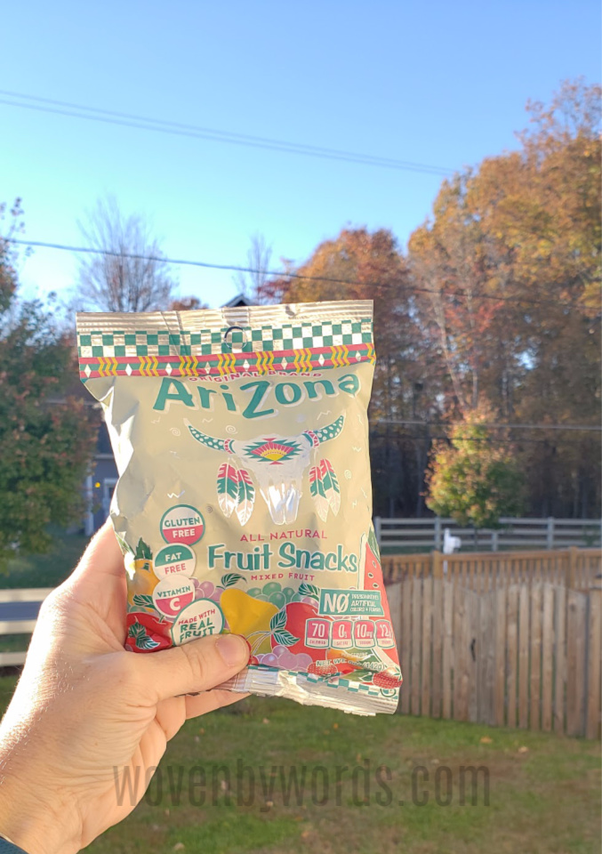 Woven by Words Sampling AriZona Fruit Snacks