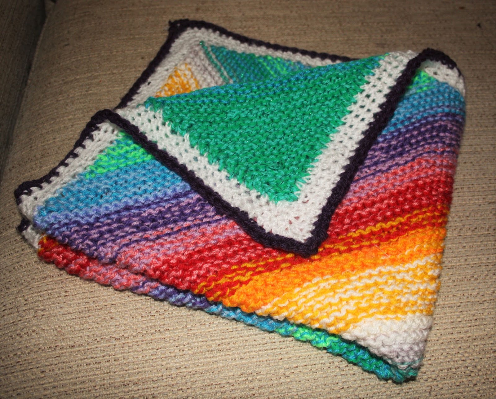KnitWitsOwls Knitted Diagonal Baby Blanket How to!
