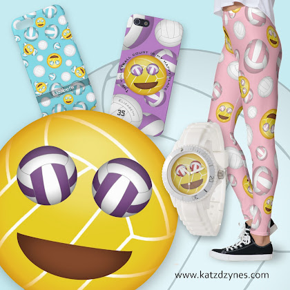 Smiley volleyball emoji gifts collection from katzdzynes on Zazzle