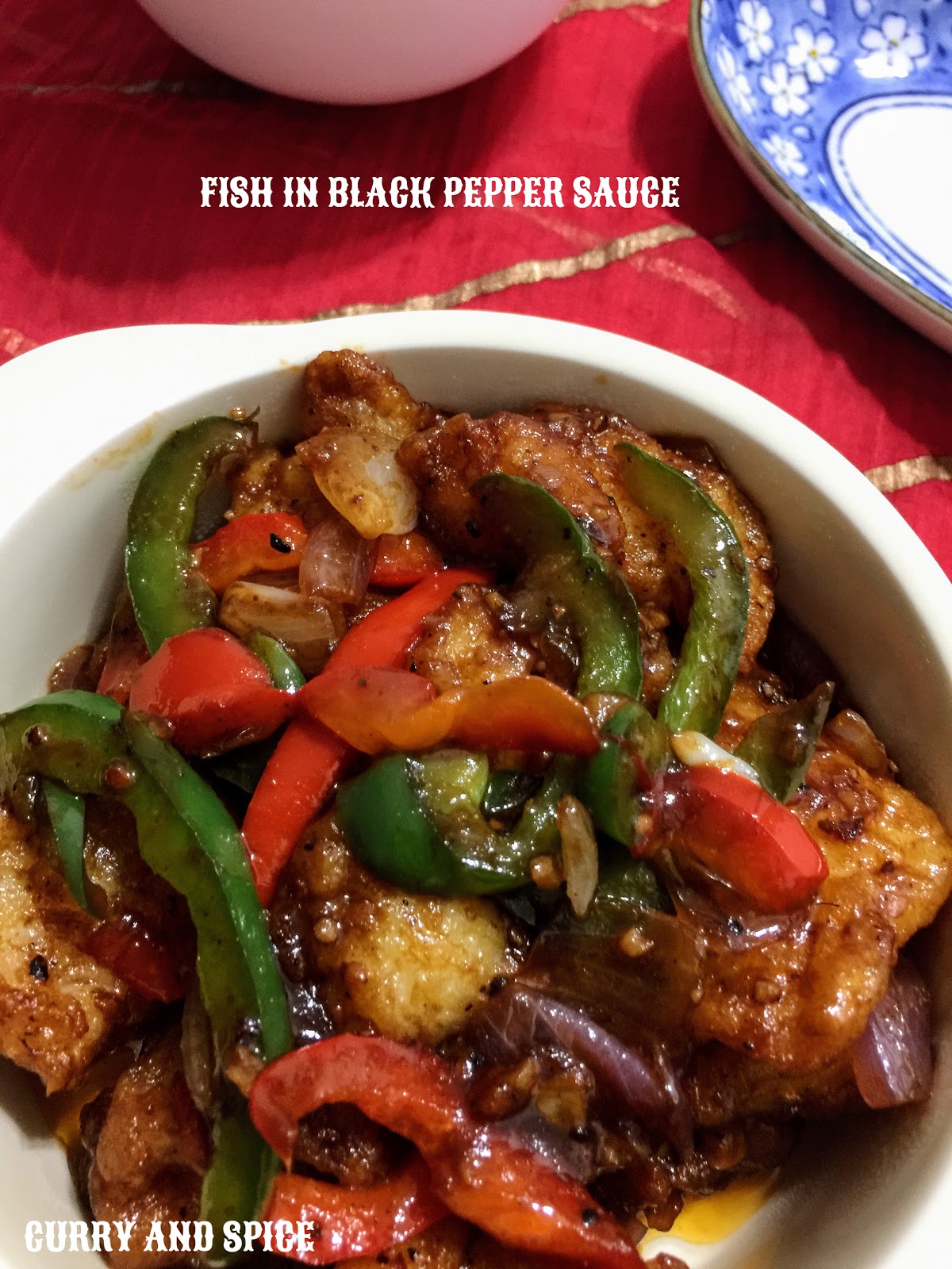 CURRY AND SPICE FISH IN BLACK PEPPER SAUCE