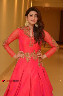 Actress Pranitha Subhash Latest Stills in Pink Designer Dress at 'Love For Handloom' Collection Fashion Show  0012