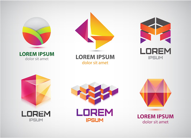 Vector Set - Set of Abstract Colorful 3d Logos 1 