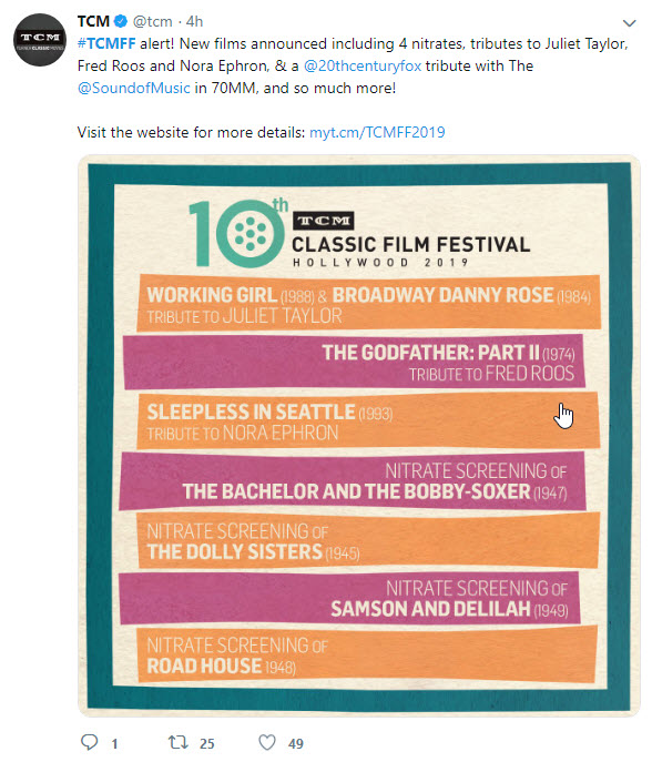 Blog of the Darned: New Guests and Films Announced for TCMFF 2019 Blog of the Darned: New Guests and Films Announced for TCMFF 2019