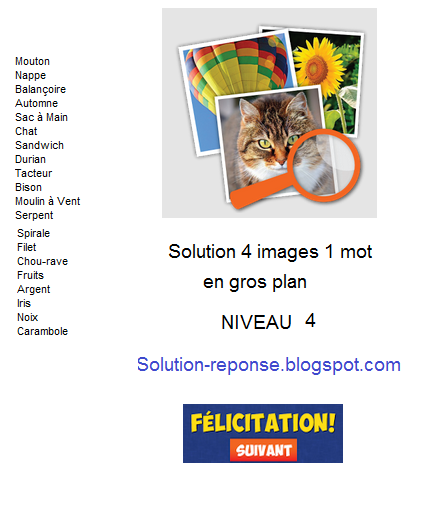 4 Images 1 Mot Windows 10 Solution Solution 4 Images 1 Mot - Gros Plan Niveau 4 ~ Toutes les solutions
