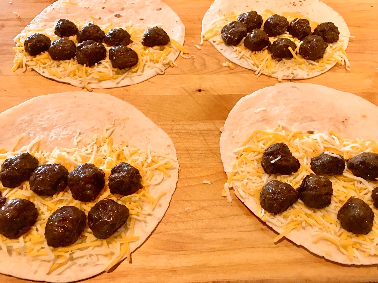Meatball Quesadillas, yes meatballs!