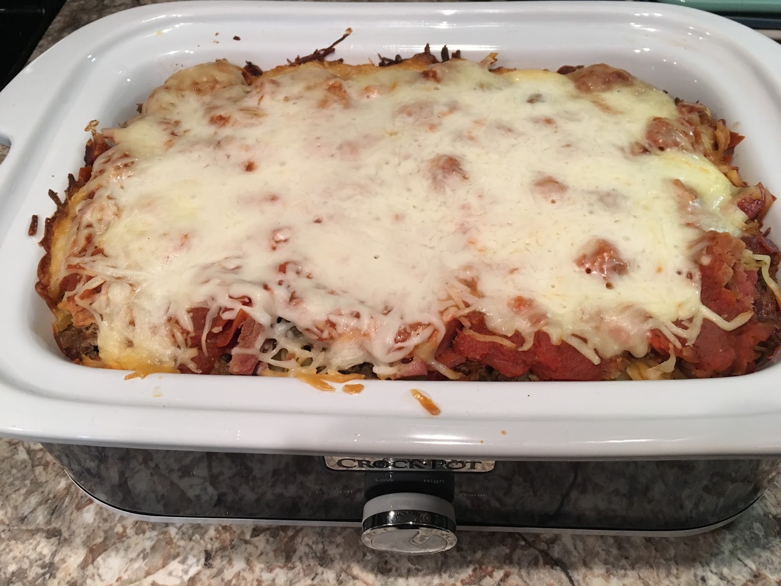 Crock Pot Meat Lovers Pizza Casserole Chasing Saturdays
