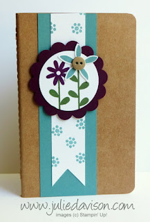 Stampin' Up! Mini Grid Journal with Flower Patch stamp set & Flower Fair Framelits #stampinup www.juliedavison.com