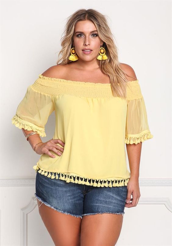blusas color mostaza para gorditas
