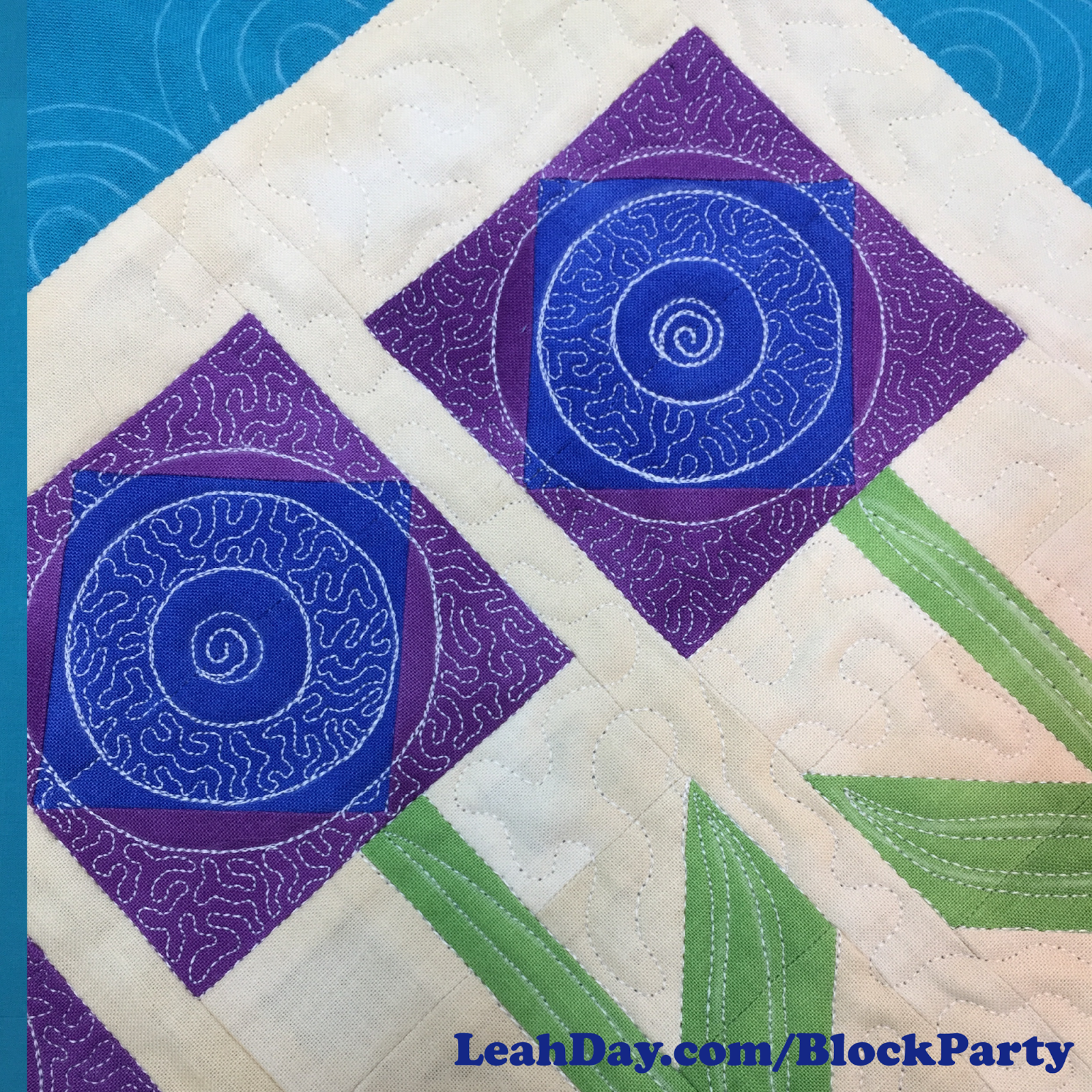 The Free Motion Quilting Project Quilting the Pot of Petunias Quilt Block