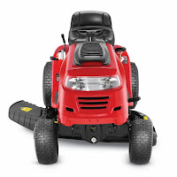 Yard Machines 42" Riding Mower, with speeds of 5 mph forward or 2 mph reverse.  1.36 gallon fuel tank capacity. Mid-back seat with seat springs. Front headlight.