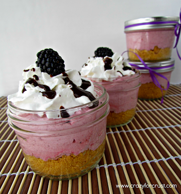 blackberry cream pies  in a jar