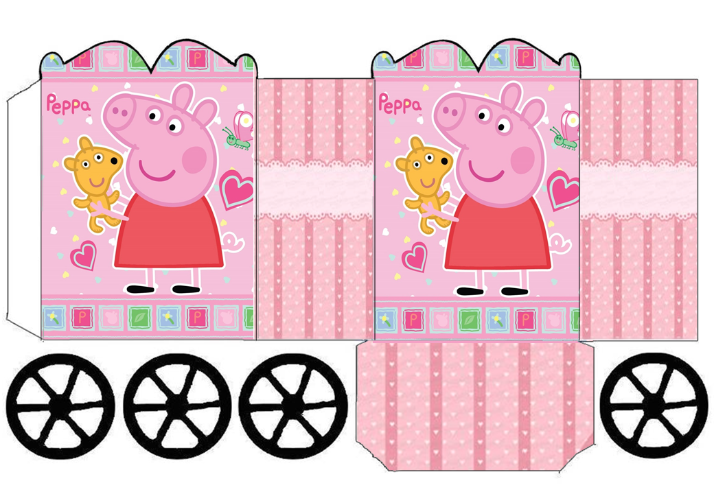 Caja Casa Peppa Pig Y Personajes Imprimible