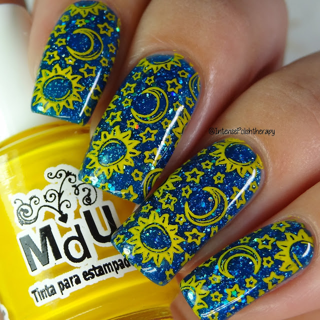 Yellow Sun, Moon & Stars Manicure Yellow Sun, Moon & Stars Manicure
