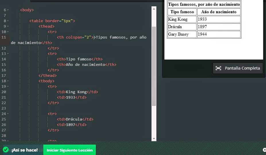 Aprendiendo a Programar Crear Tablas en HTML Combinar celdas